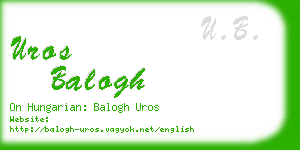 uros balogh business card